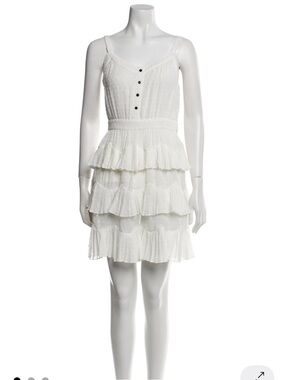 Maje White Ruffled Tiered Dress